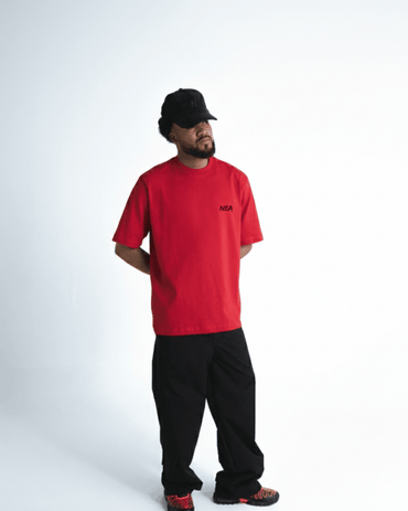 CAMISETA OVERSIZE TRAP ROJO NEA