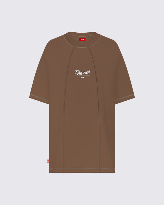 CAMISETA OVERSIZE UNFAKEABLE TAUPE NEA