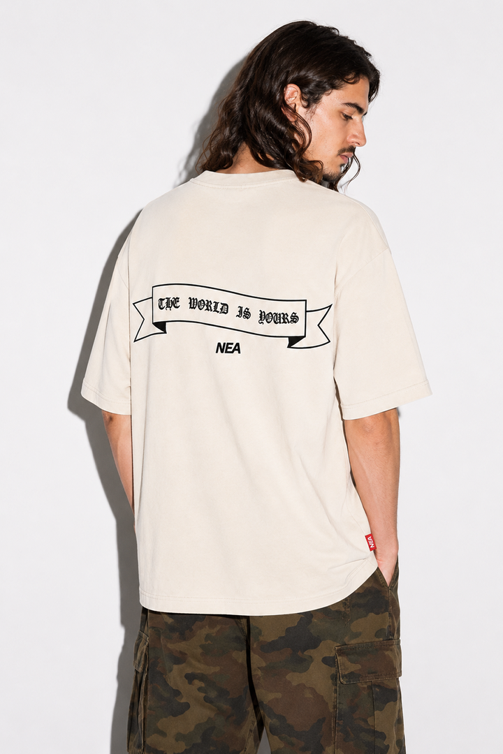 CAMISETA OVERSIZE UNTAMED MARFIL NEA