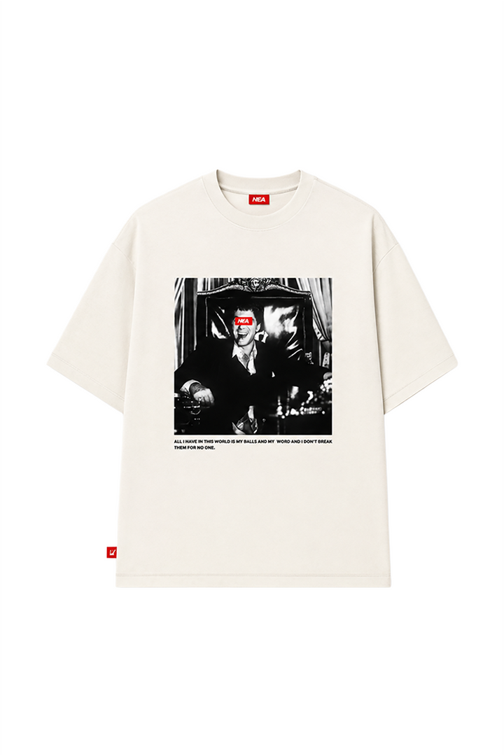 CAMISETA OVERSIZE TONY MARFIL NEA