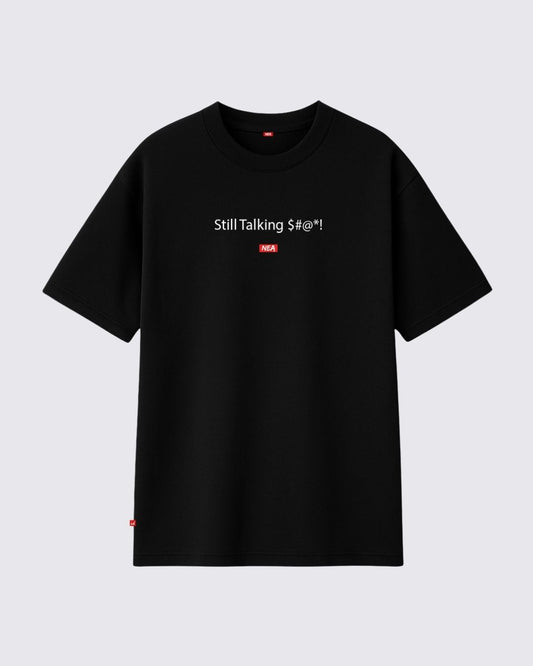 TALKING CAMISETA OVERSIZE NEGRO NEA
