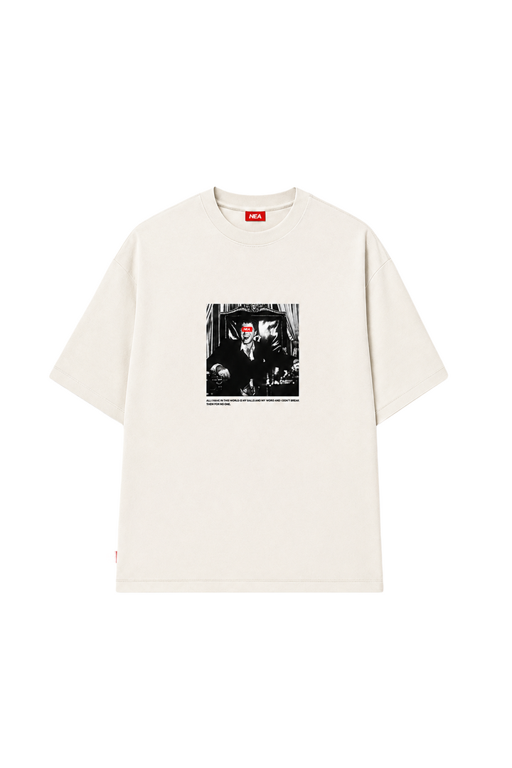 CAMISETA OVERSIZE TONY MARFIL NEA